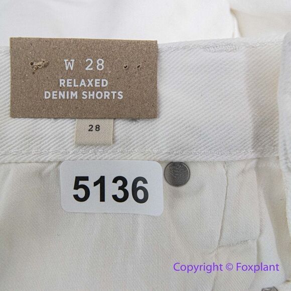 NEW Madewell‎ Relaxed Denim Shorts in Tile White, 28 - Picture 13 of 15